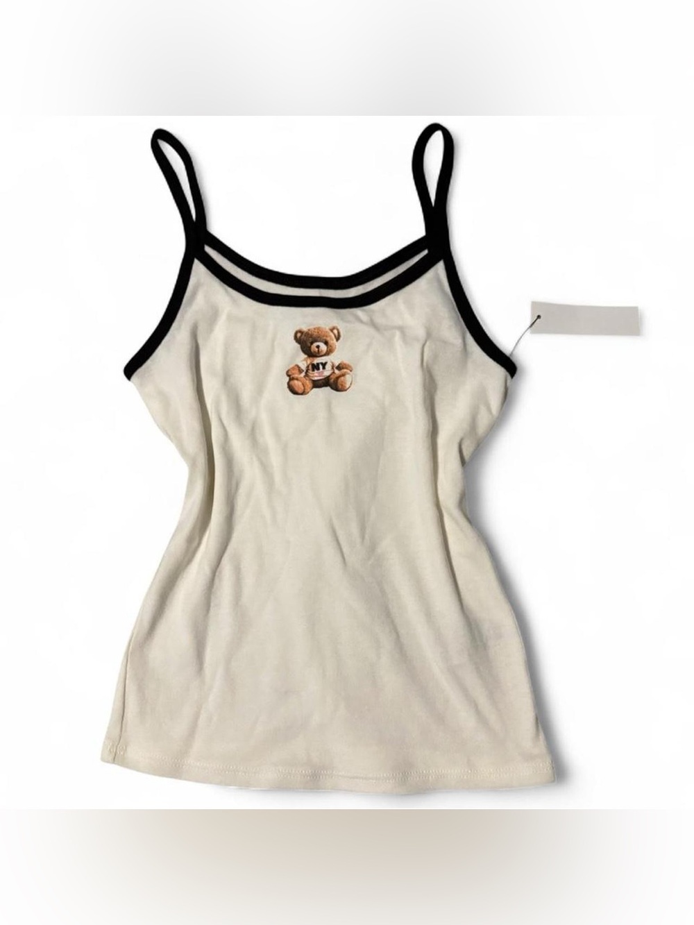 White tank top new york teddy bear graphic
